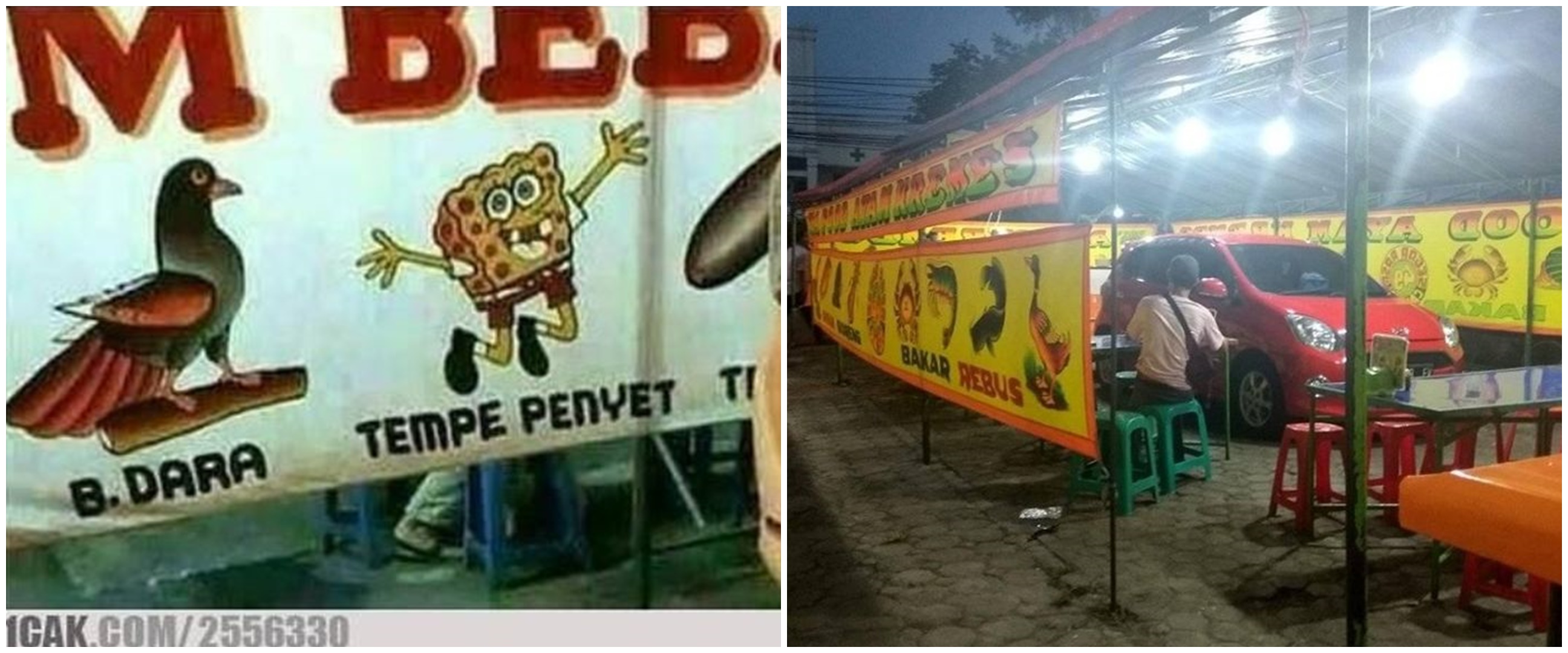 20 Potret nyeleneh warung pecel lele, bikin pembeli bertanya-tanya