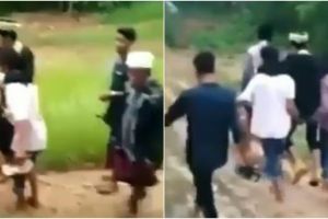 Viral pengantin pria digendong lewati jalan berlumpur