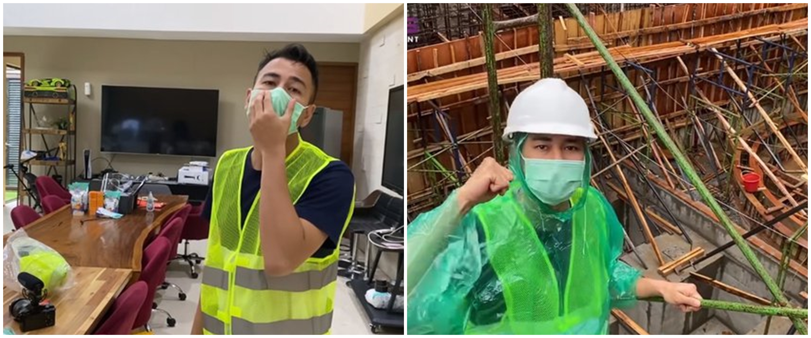 Ogah tambah tukang, ini 10 gaya Raffi Ahmad ikut bangun basement rumah