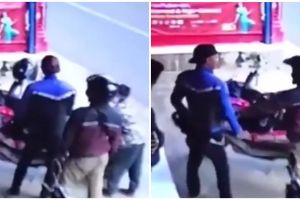 Viral maling motor yang tak sadar pemiliknya ada di belakang