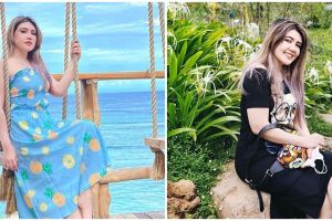 10 Momen Via Vallen liburan di Nusa Penida, berani panjat tebing curam