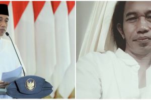 Viral pria gondrong mirip Jokowi, 7 potretnya bikin melongo