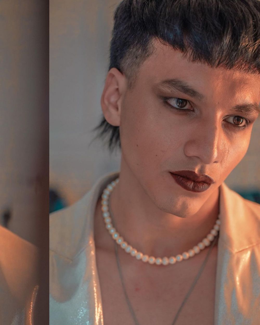 9 Pemotretan Jefri Nichol pakai makeup, warna lipstik jadi sorotan