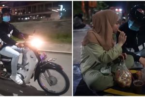 7 Momen Lesty & Rizky Billar kencan pakai motor dan makan di kaki lima