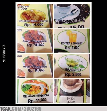 12 Tulisan menu makanan di warung ini bikin pembeli auto bingung