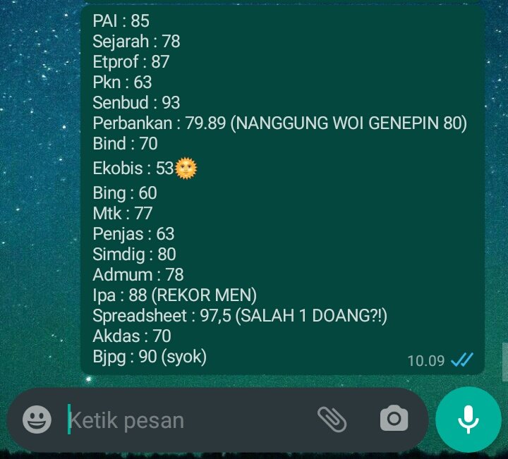 10 Chat lucu pamer nilai ini diam-diam bikin teman jadi geregetan