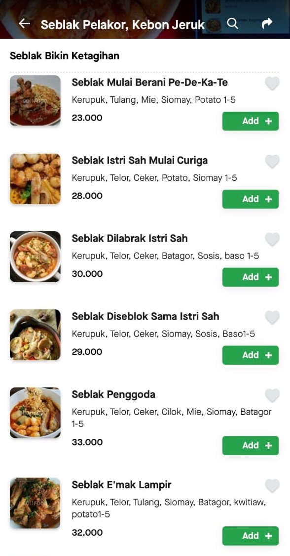 11 Nama dan deskripsi menu makanan di aplikasi ojek online, kocak