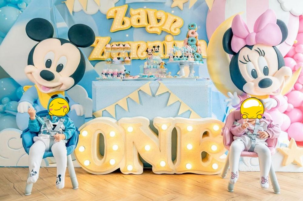 10 Momen Syahnaz Sadiqah rayakan ultah anak kembarnya ke-1, meriah