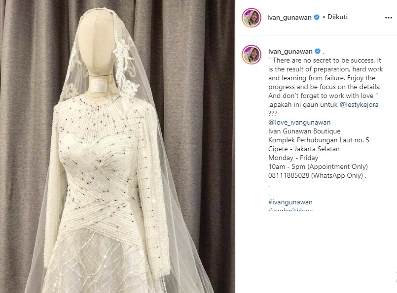 Heboh Ivan Gunawan unggah foto gaun putih untuk Lesty Kejora