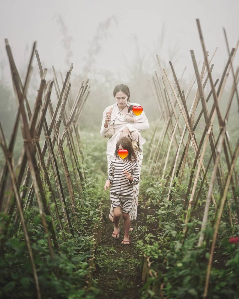 9 Momen liburan awal tahun Ringgo Agus & keluarga, panen di kebun