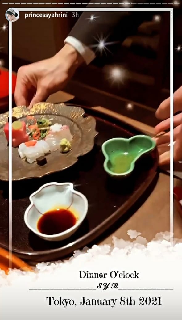 10 Potret menu private dinner Syahrini di Jepang, serba mewah