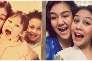 Gaya 10 seleb tirukan foto masa kecil, pose Megan Domani kocak