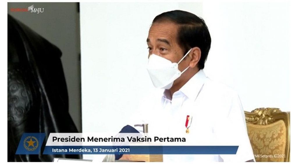 10 Momen penyuntikan vaksin Sinovac pertama pada Presiden Jokowi