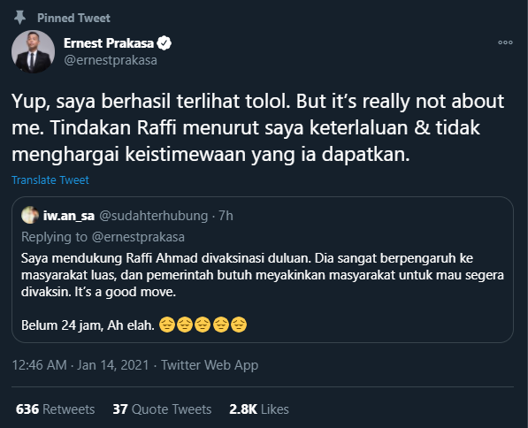 Jalan keluar usai divaksinasi, Raffi Ahmad diingatkan Sherina