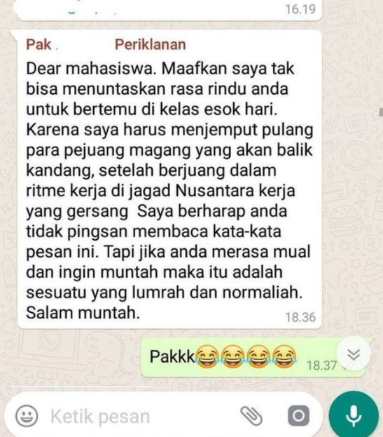 10 Balasan chat dosen ke mahasiswa ini absurd & bikin senyum kecut