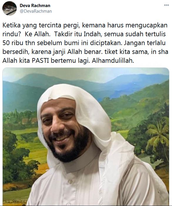 Rindu pada suami, curhatan Deva Rachman istri Syekh Ali Jaber ini haru
