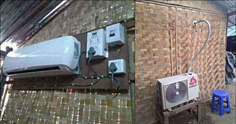 20 Cara nyeleneh pemasangan AC ini bikin tepuk jidat