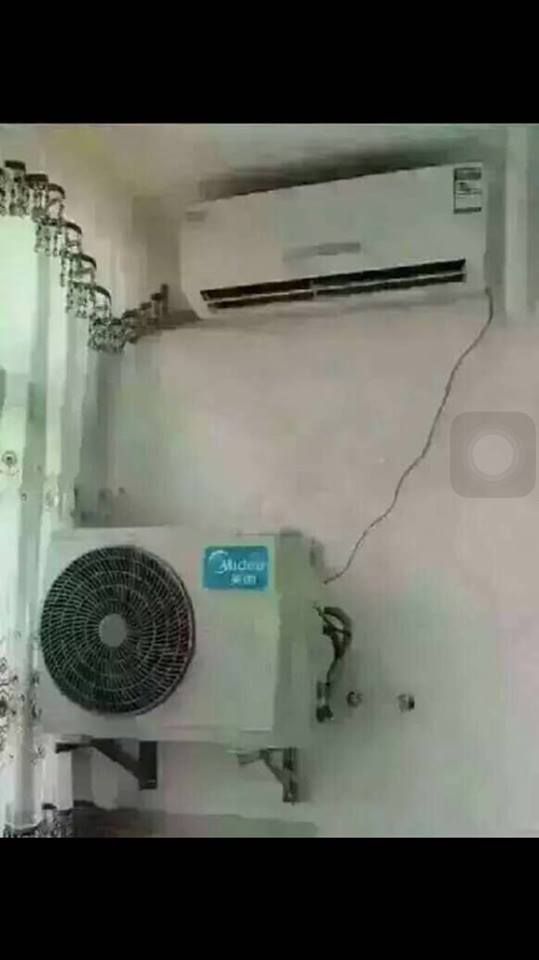 20 Cara nyeleneh pemasangan AC ini bikin tepuk jidat