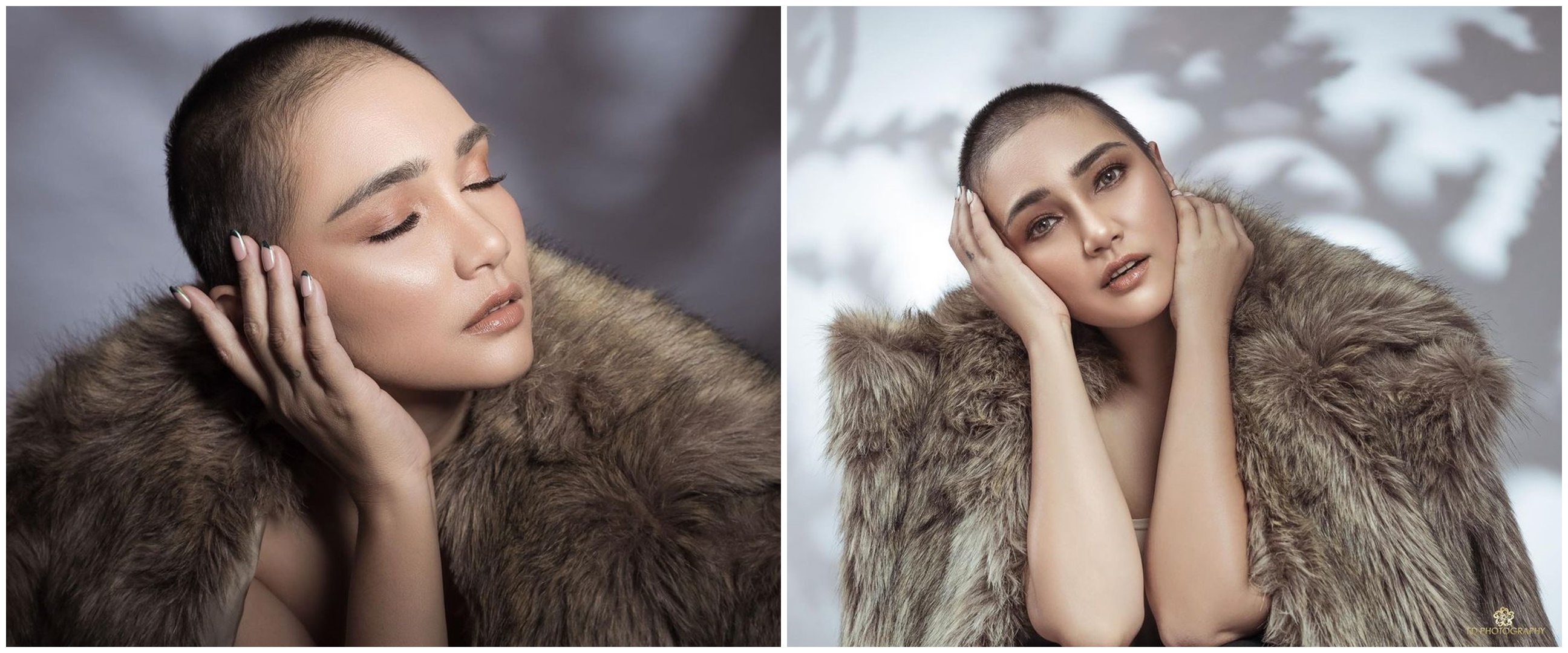 10 Pemotretan Feby Febiola dengan kepala plontos, tuai pujian