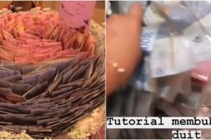 Viral wanita dapat buket uang dari pasangan, jumlahnya bikin melongo