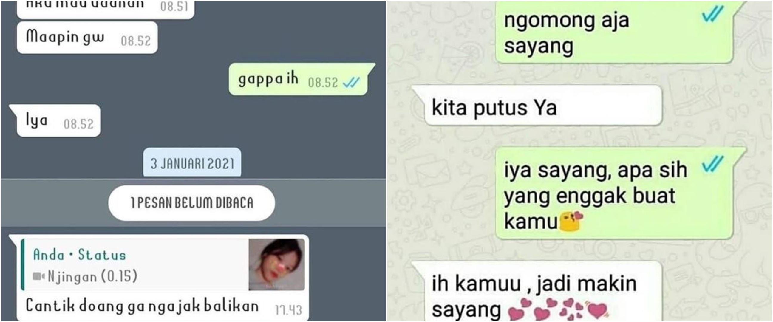 8 Chat orang nggak konsisten ngajak putus ini bikin gagal paham