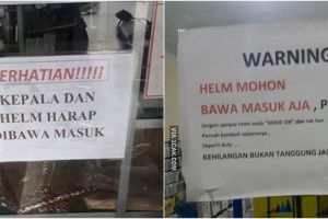 12 Imbauan bawa masuk helm ini nyelenehnya bikin pengendara nyengir