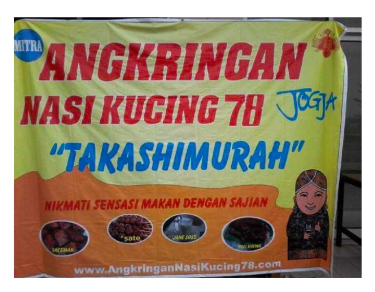 12 Nama angkringan di spanduk ini lucunya bikin pembeli senyum