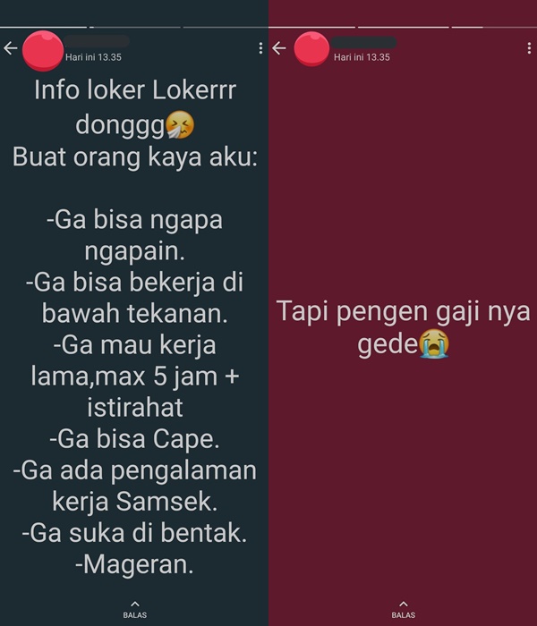 10 Status WhatsApp lucu cari kerja ini bikin tepuk jidat