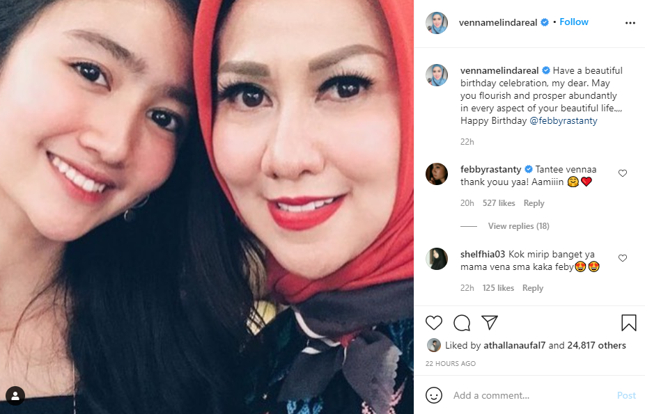 Beri ucapan ultah ke Febby Rastanty, wajah Venna Melinda jadi sorotan