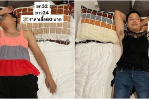 Viral wanita 'sulap' suami tidur lelap jadi model baju dagangan