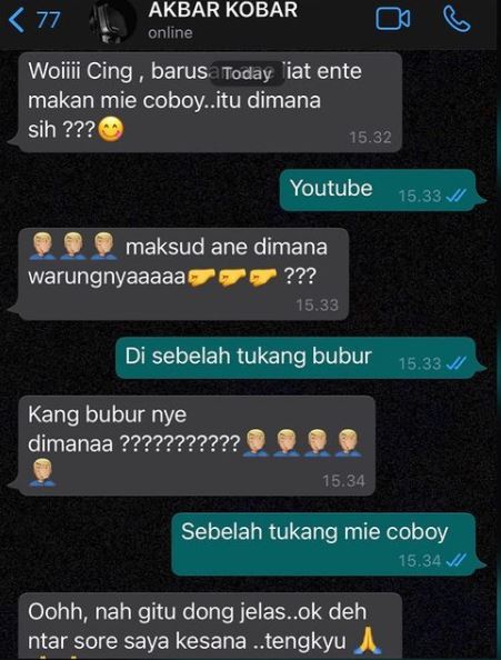 8 Chat WA lucu Abdel dan Akbar Komika ini kocaknya bikin nyengir kuda