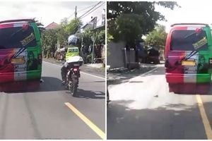 Viral polisi di Probolinggo diserempet mobil hingga jatuh