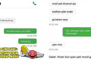 15 Chat lucu alasan minta cancel ojek online ini bikin tepuk jidat