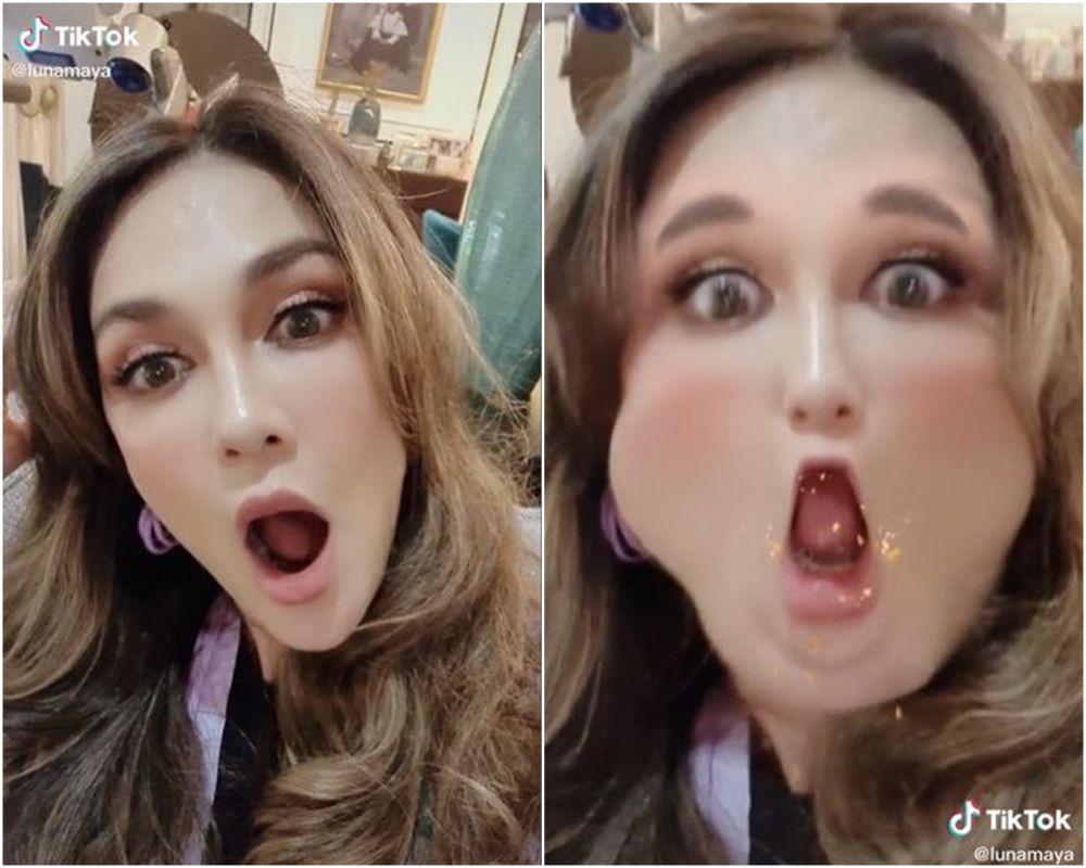 Ekspresi wajah 10 seleb pakai filter Eat & Eat di TikTok, kocak banget