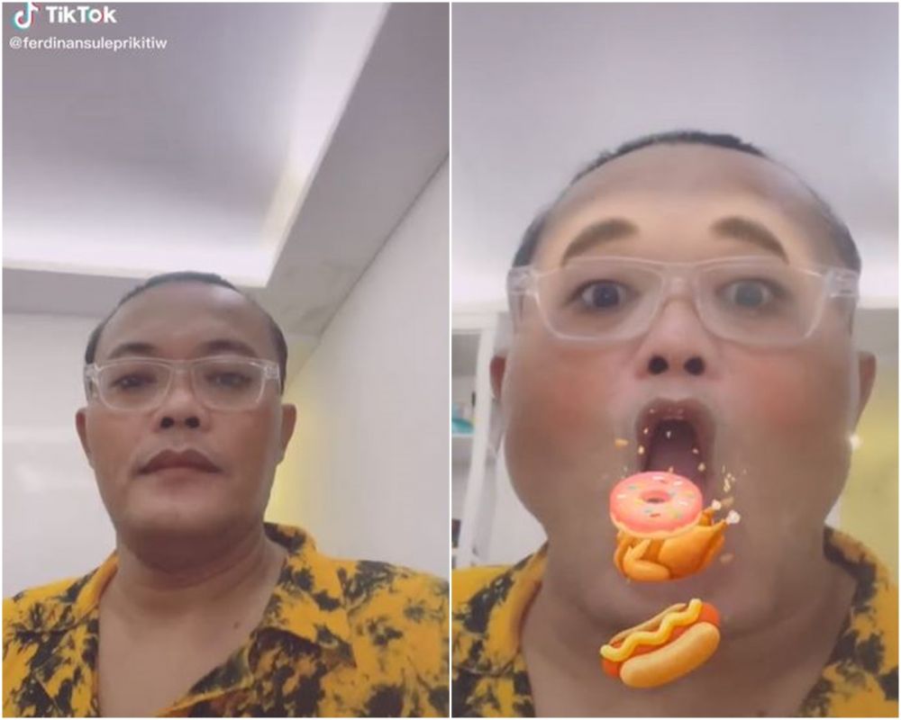 Ekspresi wajah 10 seleb pakai filter Eat & Eat di TikTok, kocak banget