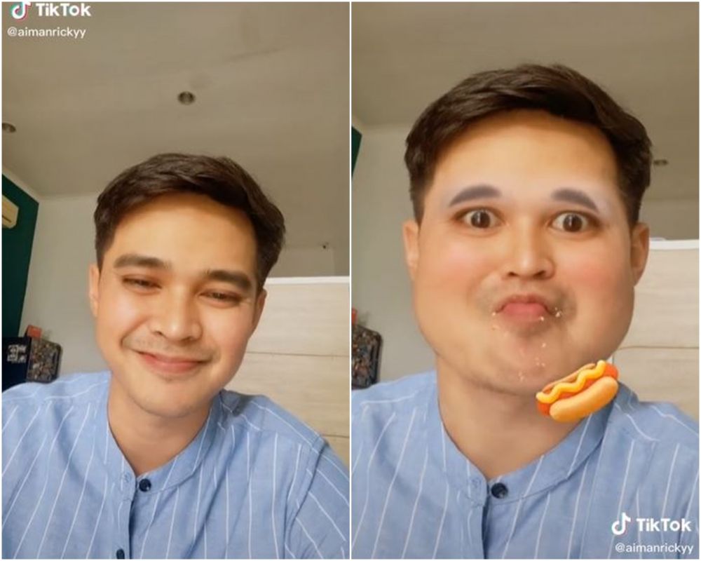 Ekspresi wajah 10 seleb pakai filter Eat & Eat di TikTok, kocak banget