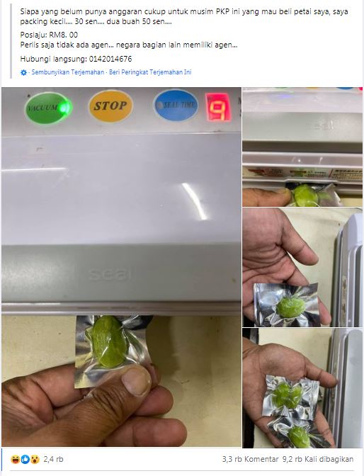 Viral aksi pria jual petai per butir, bak berdagang permen