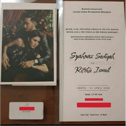 Intip potret undangan pernikahan 10 pesinetron, unik dan elegan