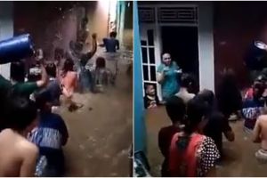 Viral warga pawai keliling kampung saat banjir, bikin tepuk jidat