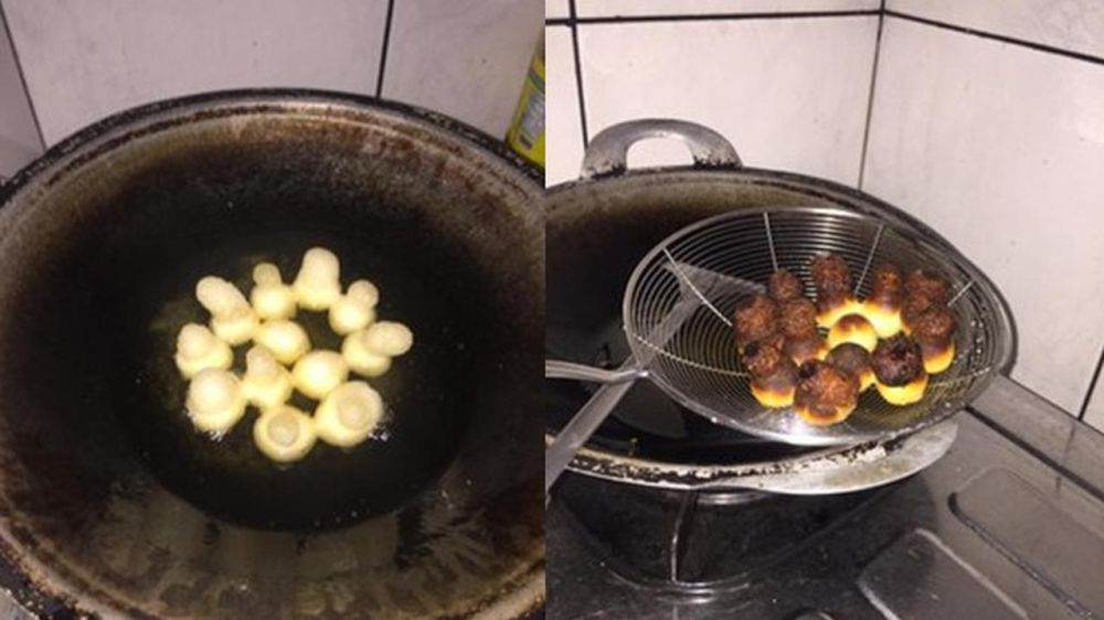 10 Momen absurd menggoreng cimol ini bikin mikir berulang kali