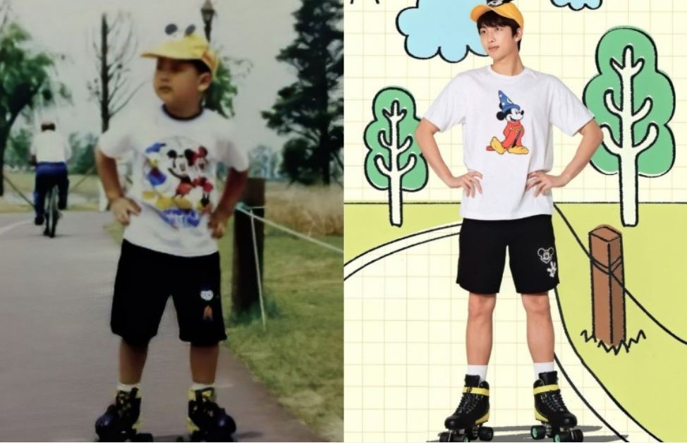 Potret 7 member BTS tirukan foto masa kecil, Taehyung bak raja