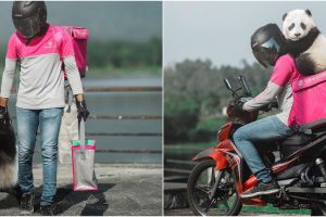 Unik, driver ojek online ini ajak panda saat layani pelanggan 