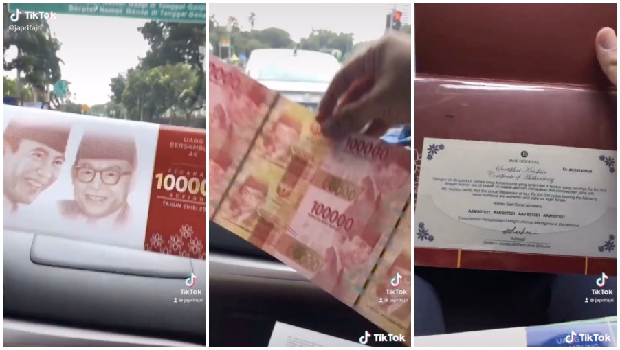 Viral potret uang pecahan Rp 100 ribu tak dipotong, diburu kolektor