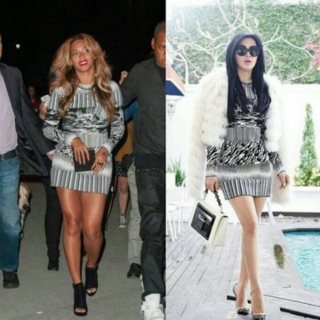 Momen 8 seleb kembaran baju dengan artis dunia, siapa paling kece?