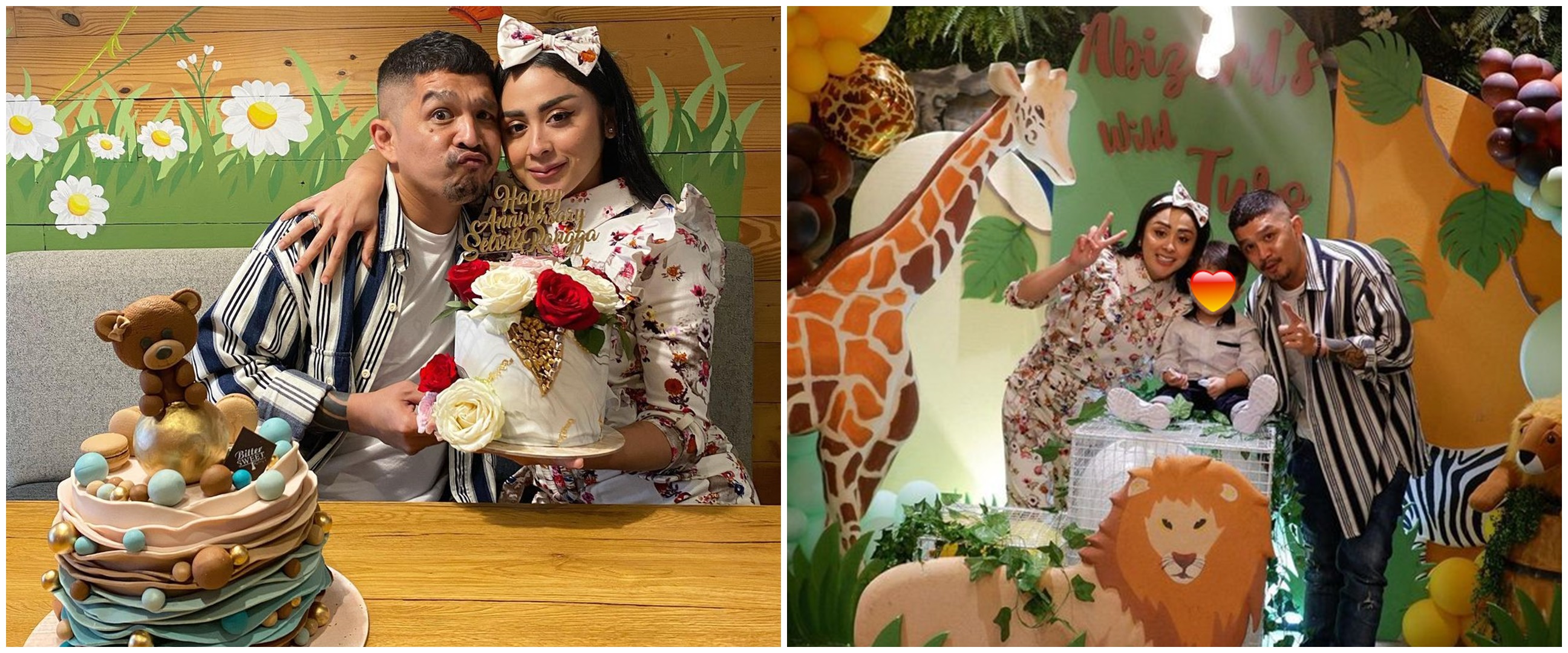 10 Momen anniversary Selvi Kitty & suami, dirayakan bareng ultah anak