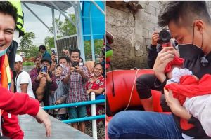 10 Momen Baim Wong evakuasi korban banjir Jakarta, aksinya heroik