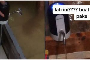 Viral aksi warga kuras genangan banjir dengan pompa galon, bikin kagum