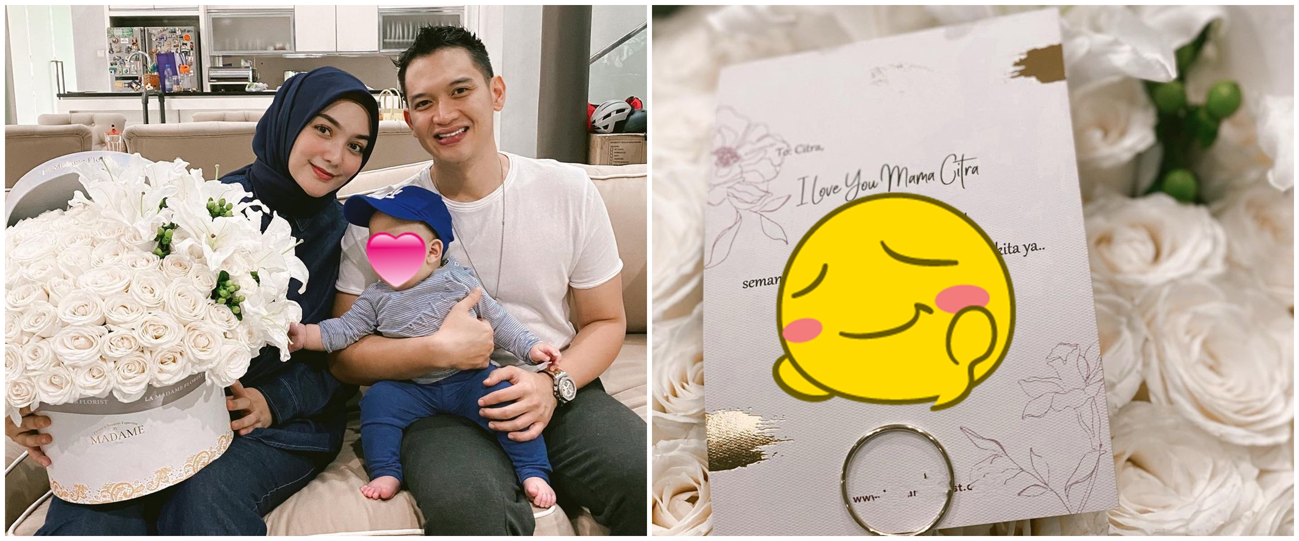 Isi surat cinta 7 seleb di buket bunga pemberian pasangan, bikin baper