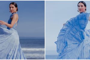 8 Gaya pemotretan Olivia Jensen di pinggir pantai, bak princess