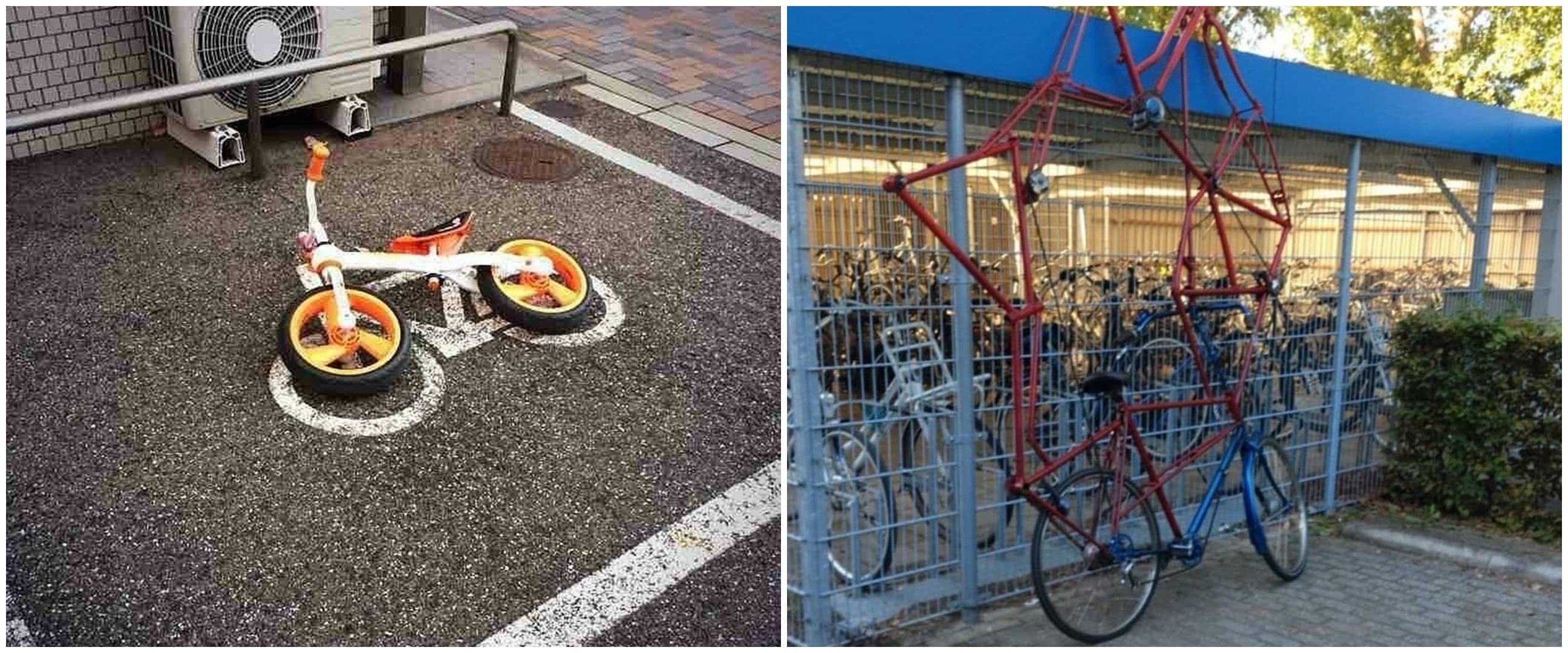 10 Cara absurd parkir sepeda ini bikin senyum tipis